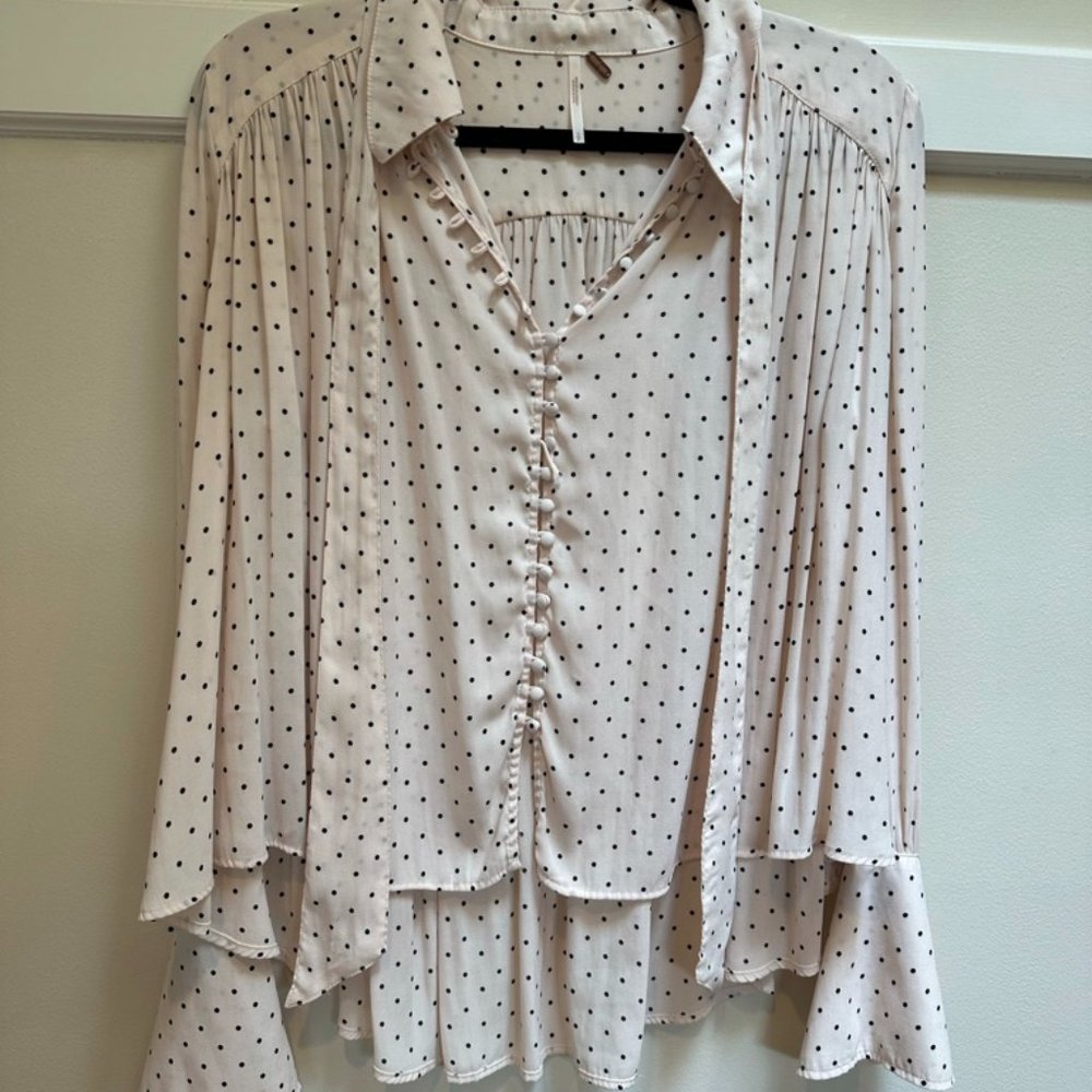 Free People Dot Button Down